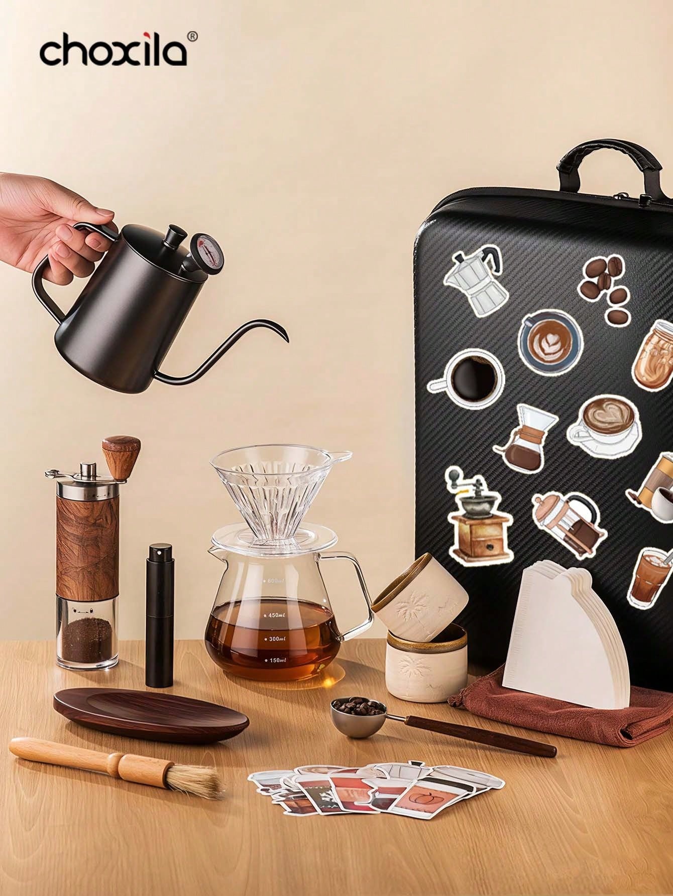 Coffee Equipment Travel Bag - Set Koper 4/9/12/15 Buah, Set Kopi