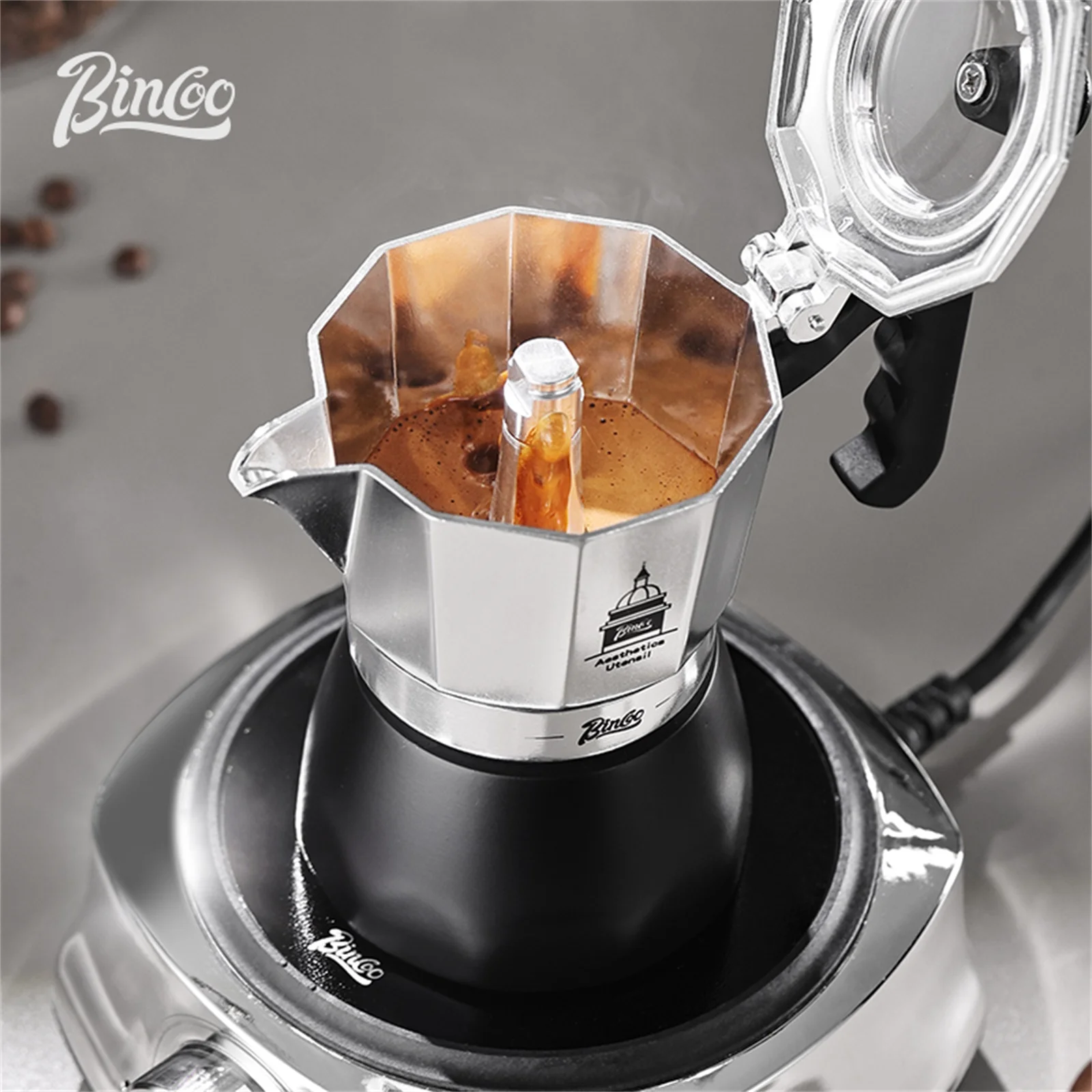 BINCOO Teko Moka Katup Ganda,  - Coffee Equipment Accessories ulasan dan harga
