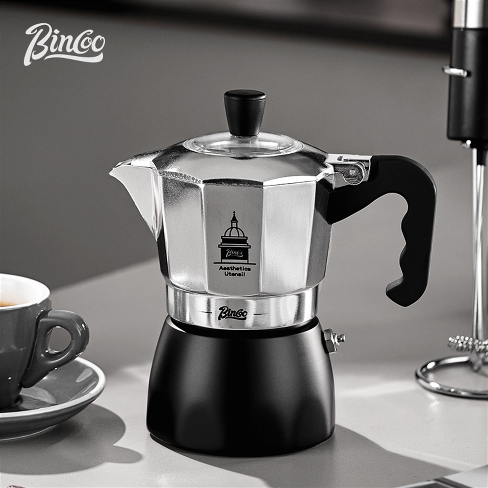 BINCOO Teko Moka Katup Ganda,  - Coffee Equipment Accessories ulasan dan harga