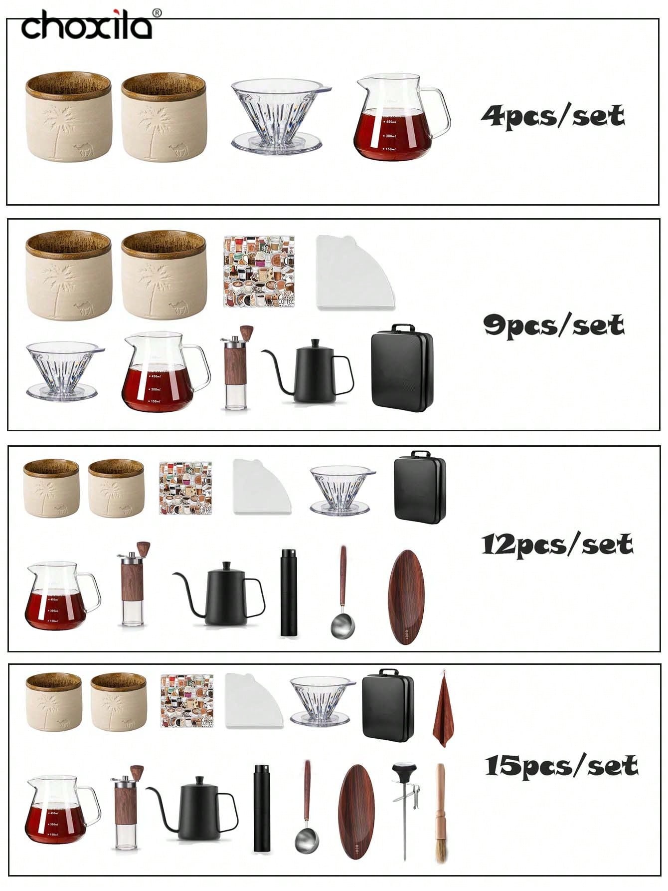 Set Koper 4/9/12/15 Buah, Set  - Coffee Equipment Travel Bag ulasan dan harga